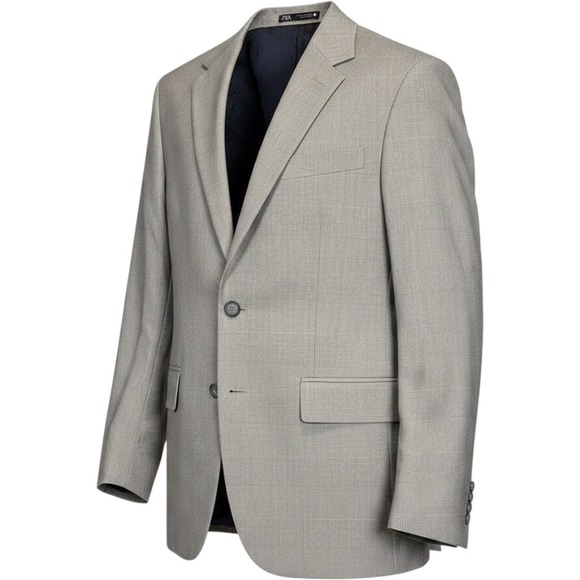 Zara Other - Zara Mens Gray Glen Check Two-Button Blazer Jacket USA 36 Plaid Sport Coat